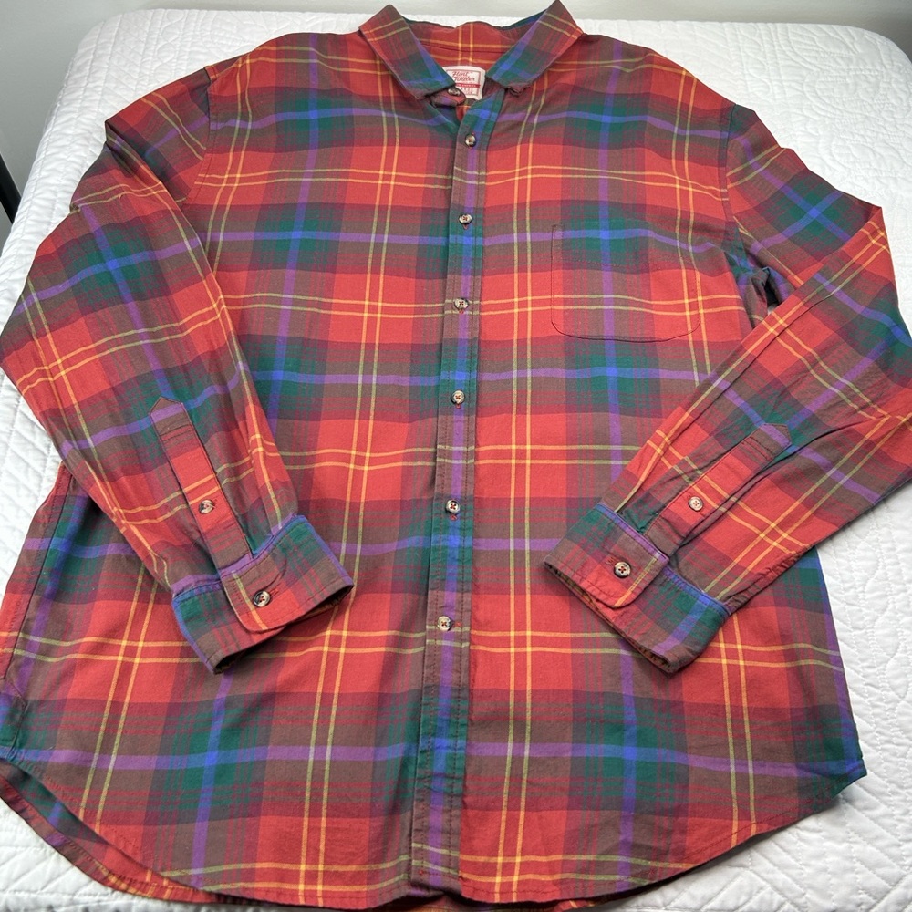 Flint & Tinder •XXL• 100% Cotton Plaid Long Sleeve Button Down Shirt